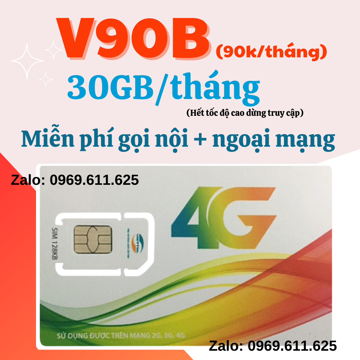 Combo nghe gọi + data từ sim viettel v90b ưu đãi 30gb data tốc độ cao + miễn phí gọi nội, ngoại mạng. freeship - chưa kích hoạt.