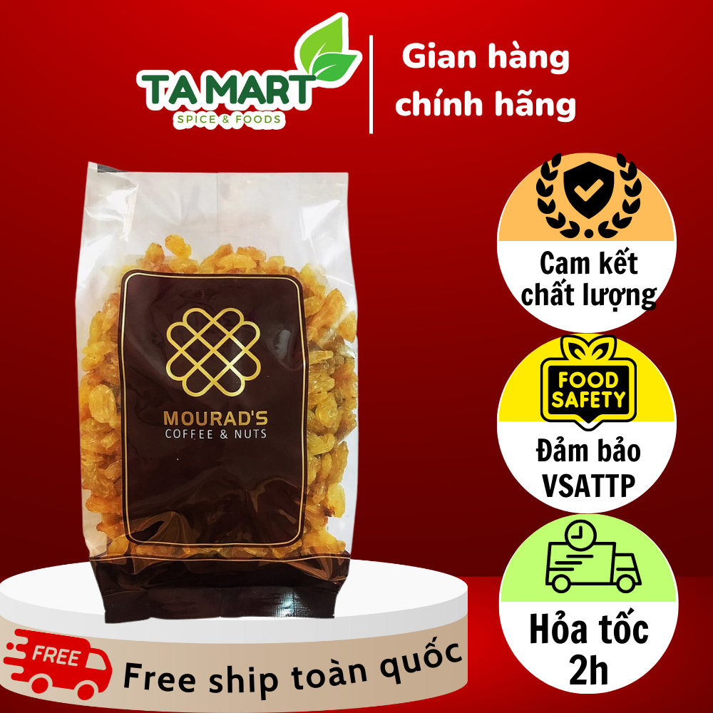 Nho Khô Vàng Không Hạt cao cấp Úc Mourad’s 500g - Mourad’s Coffee & Nuts Australian Sultanas - Ngọt dẻo thơm ngon