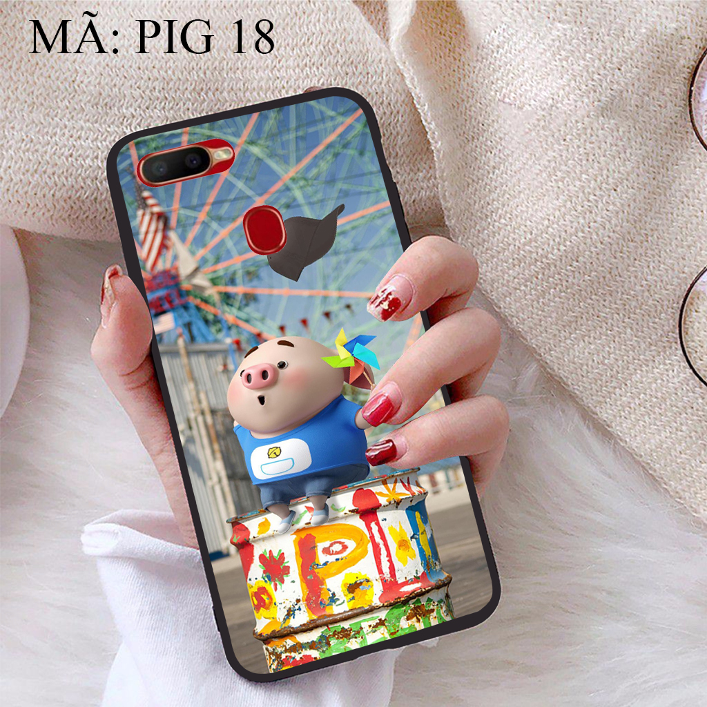 [HCM]Ốp lưng iCase dành cho Oppo A12 viền dẻo TPU BST Pig Cute