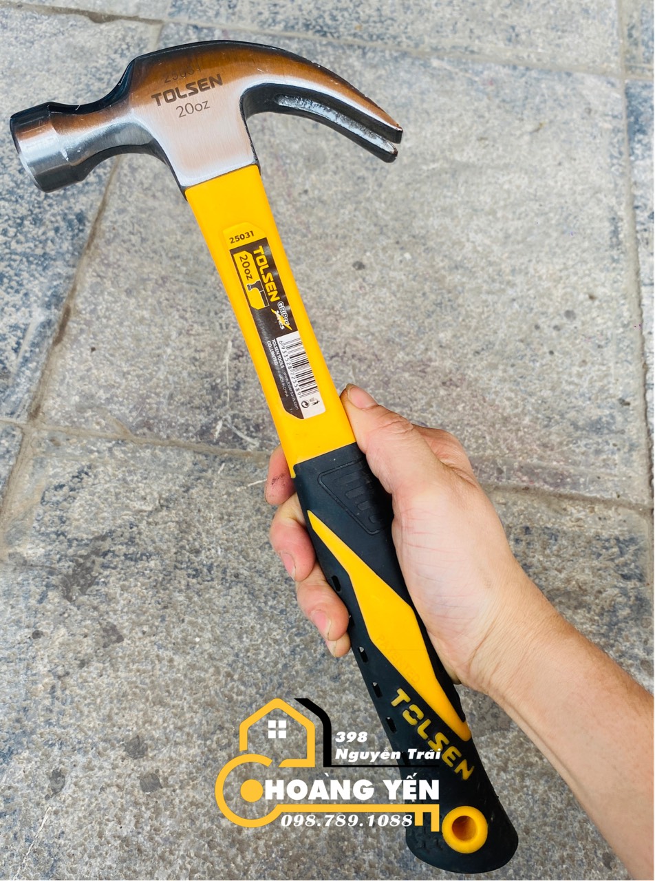 Búa nhổ đinh tolsen, búa sừng dê nguyên khối tolsen 25030
