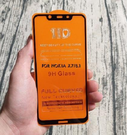 Nokia X7/7.1plus/nokia 8.1_Kính cường lực 11D full màn,full keo thế hệ mới viền đen siêu mỏng