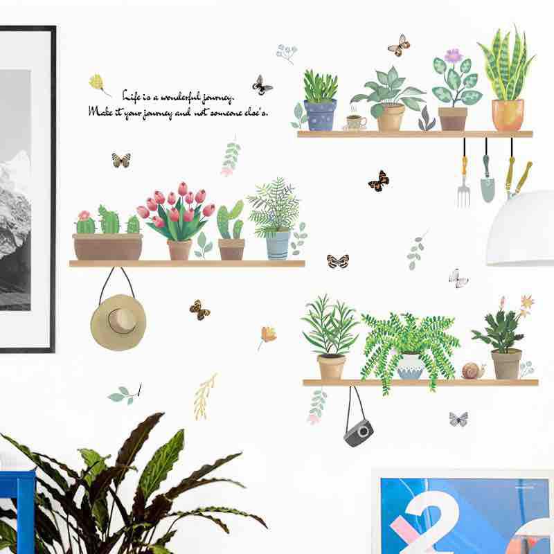 Decal tranh dán tường cây xương rồng mẫu 3
