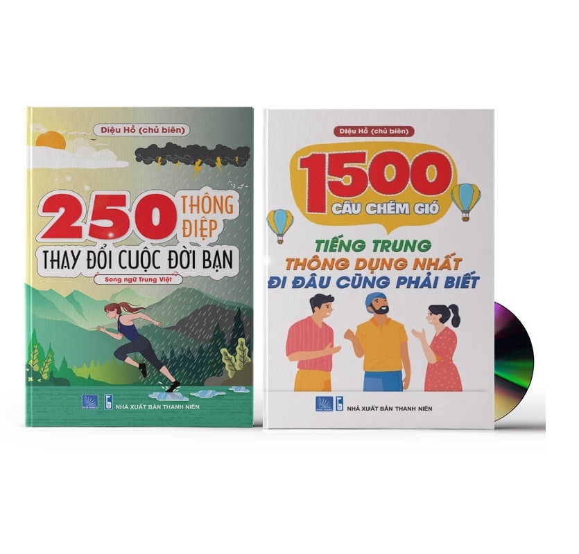 [HCM]Combo 2 sách: 1500 Câu chém gió tiếng Trung thông dụng nhất + 250 Thông Điệp Thay Đổi Cuộc Đời Bạn - Song Ngữ Trung Việt (Tiếng Trung giản thể bính âm Pinyin nghĩa tiếng Việt DVD tài liệu đi kèm)