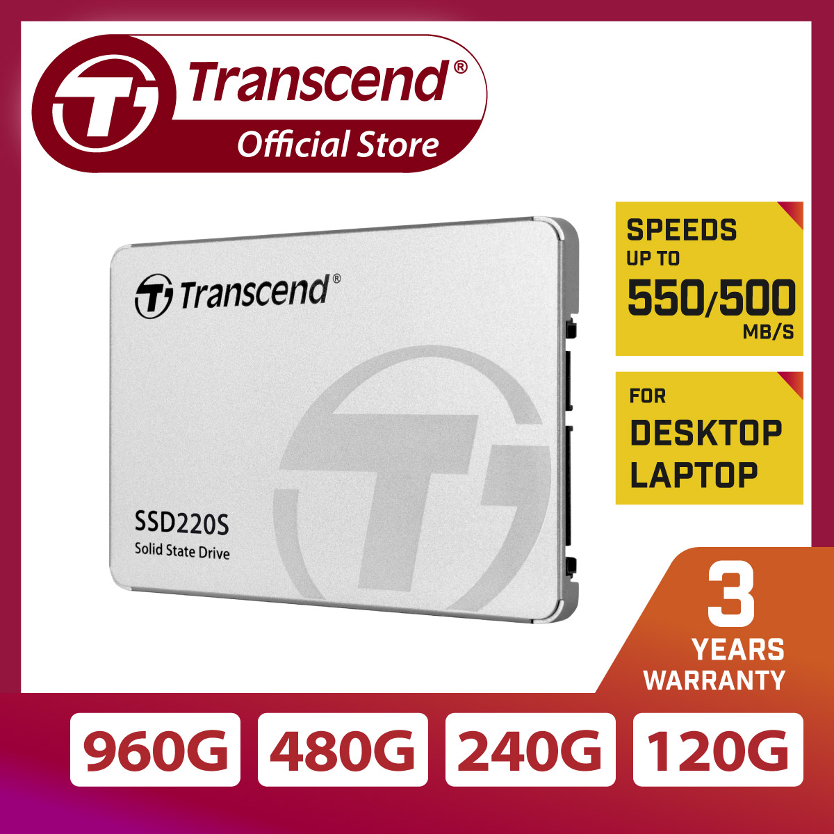 Ổ cứng ssd transcend 220s tlc - hàng chính hãng
