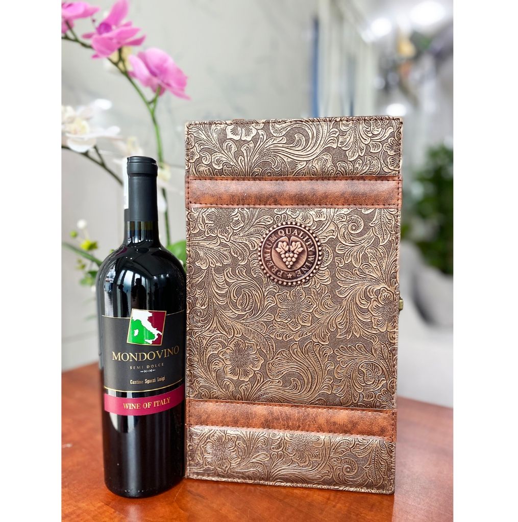 Set quà tặng cao cấp vang Ý Mondovino Semi - Hộp da VPH 2