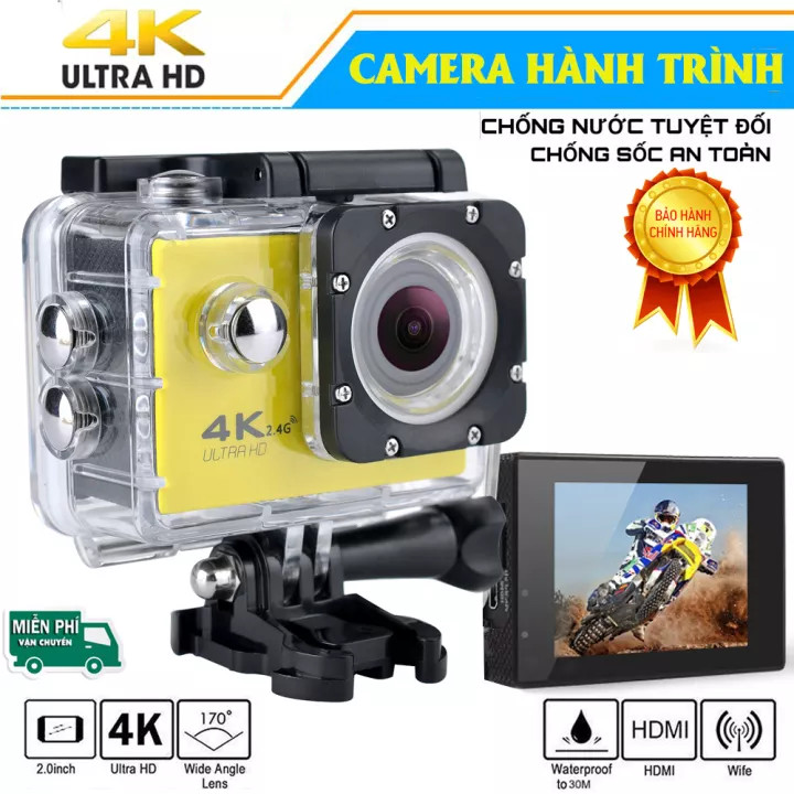 Camera Hành Trình Chống Rung 4k Ultra WIFI- Dùng Thẻ 32G- Sắc nét, Chống nước- Chống Rung- Màn hình : 2-inch LTPS LCD.- Góc quay : 170 đỘ- -Ngôn ngữ hỗ trợ : Tiếng Việt- Bảo Hành 1 Đổi 1