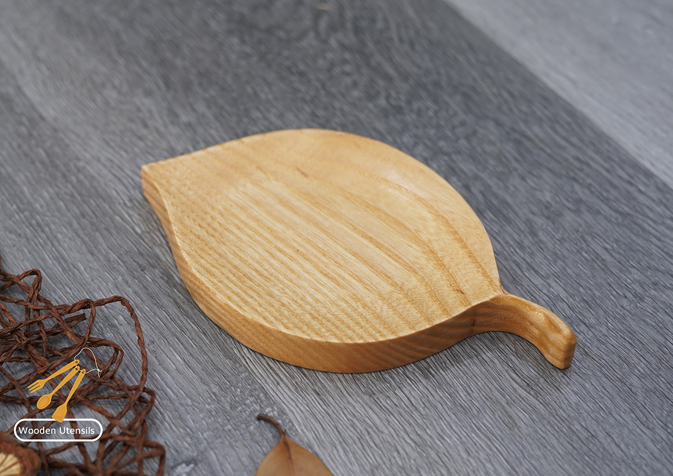 Khay gỗ gia vị tròn, chiếc lá | khay gỗ lót cốc | khay gỗ trang trí