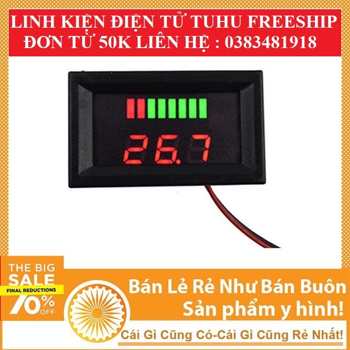 Đồng hồ led đo dung lượng acquy 12v - 60v- n Mạch đo dung lượng acquy , xe điện ...