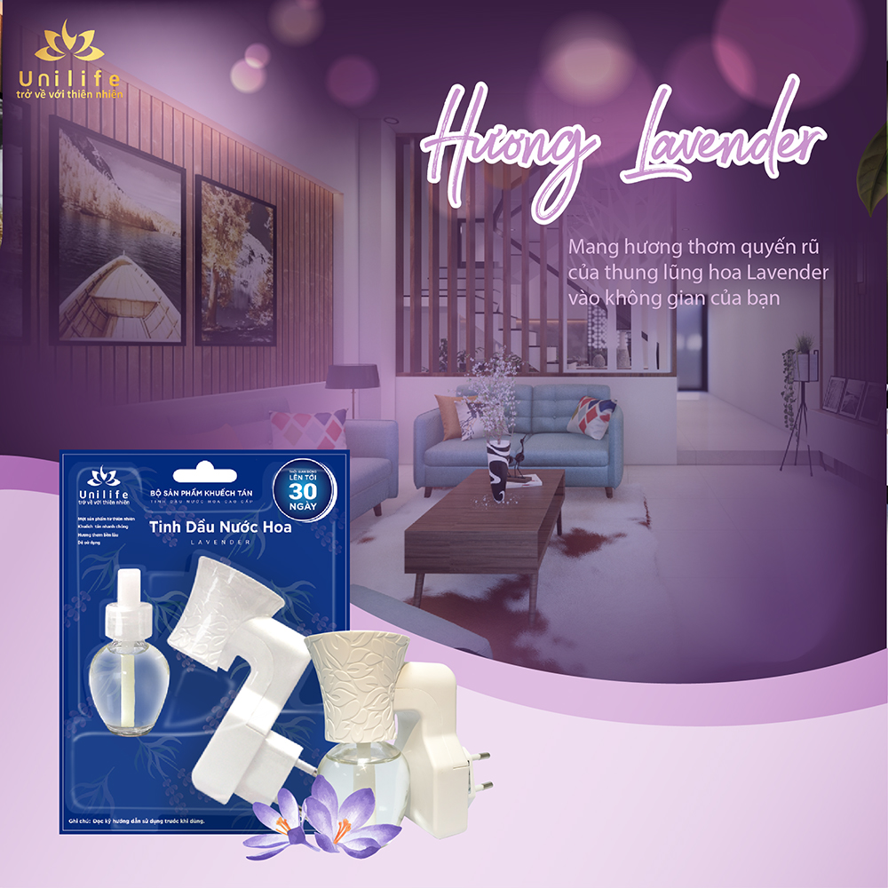 Tinh dầu Lavender nguyên chất ❄chai 30ml❄ tinh dầu thiên nhiên hoa Oải Hương nguyên chất Unilife - CHÍNH HÃNG