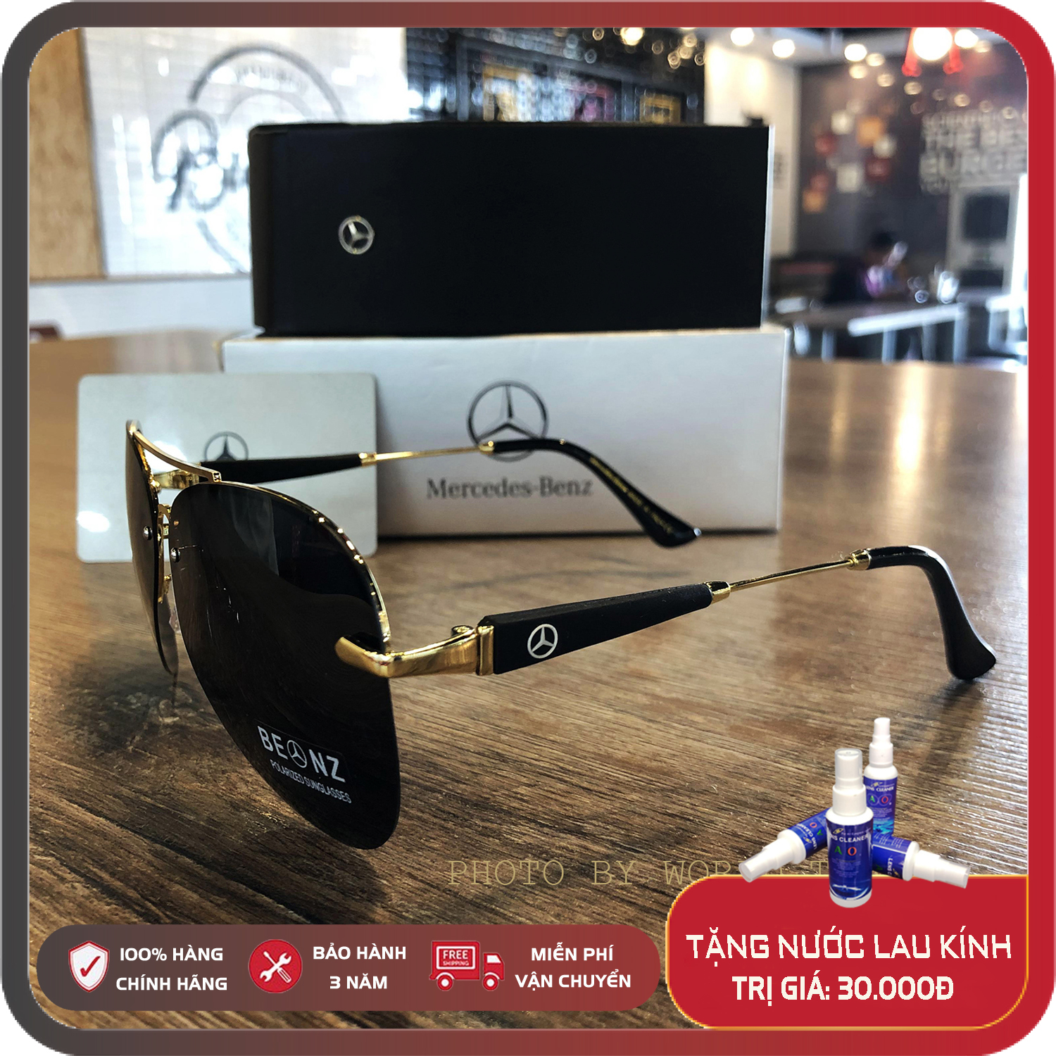 Kính Mát Nam Benz10 Kính Thời Trang Cao Cấp, Full Hộp, Thẻ Bảo Hành 1 Năm, Khăn Lau Kính, Mắt Kính Polazied, Chống Chói, Chống Lóa