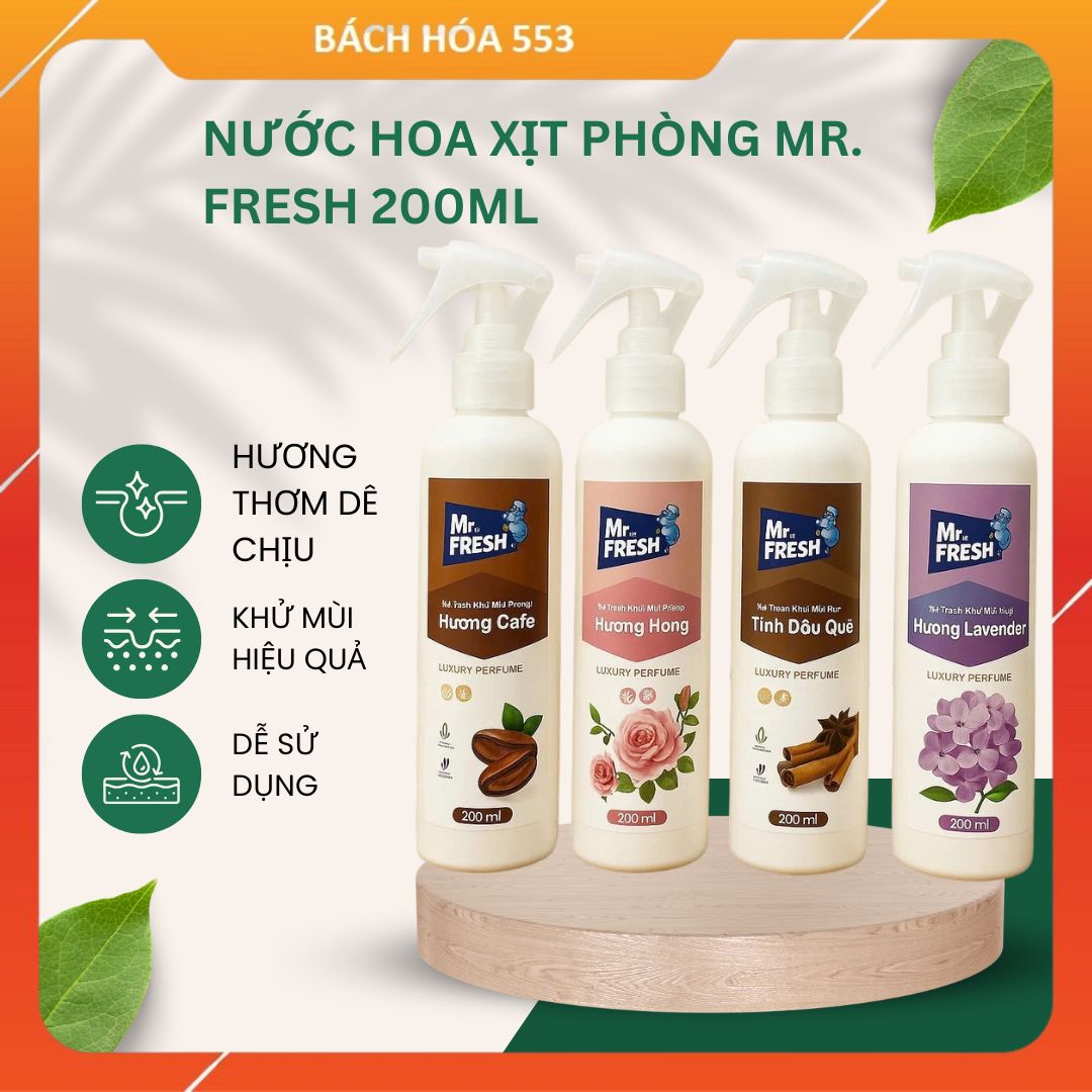 Nước hoa xịt phòng khử mùi mr. fresh 200ml