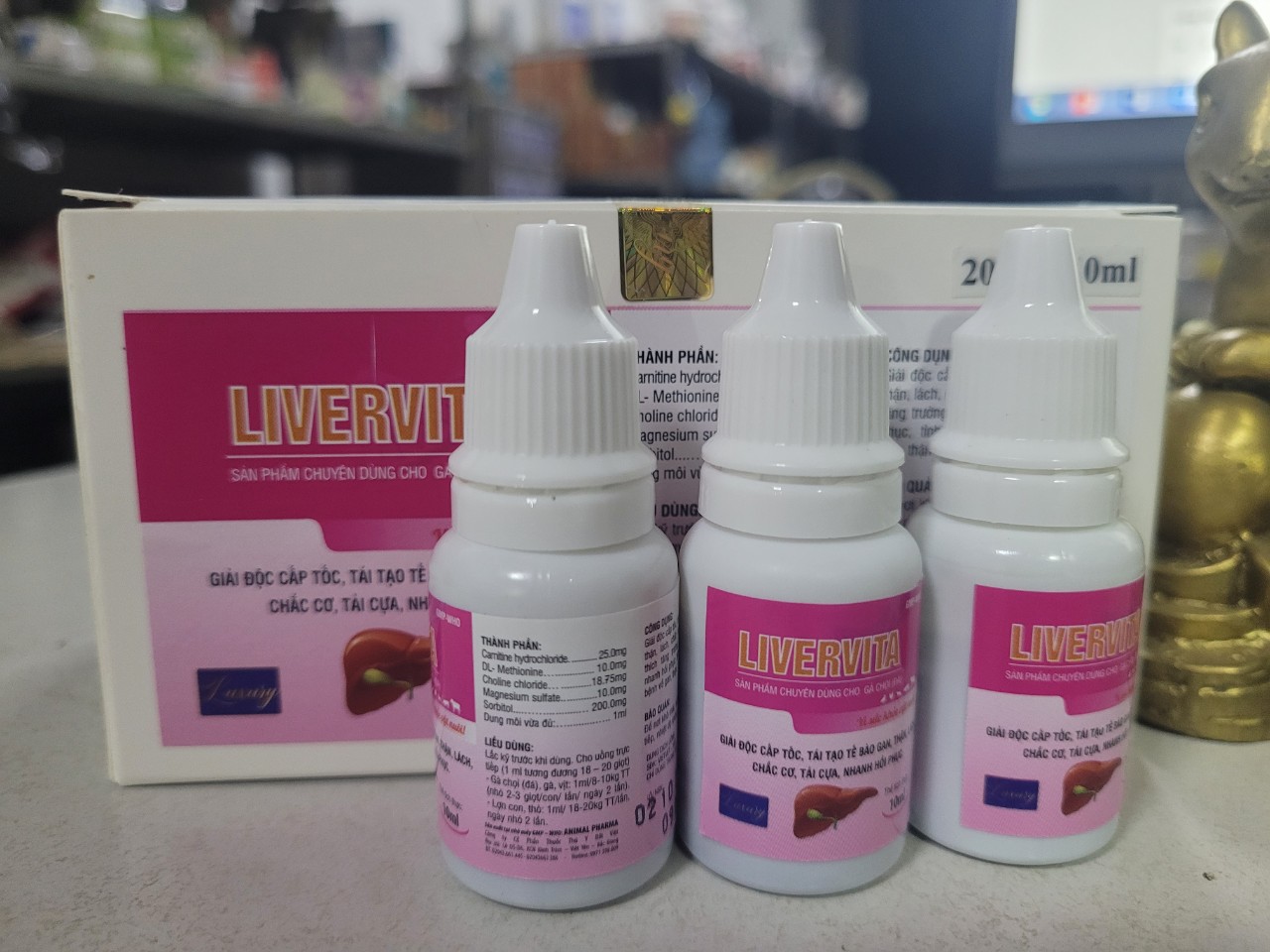 [ Tặng 2 A.T.P 20ml ] Livervita 1 hộp 20 lọ x10ml:   gà đá, gà chọi,..