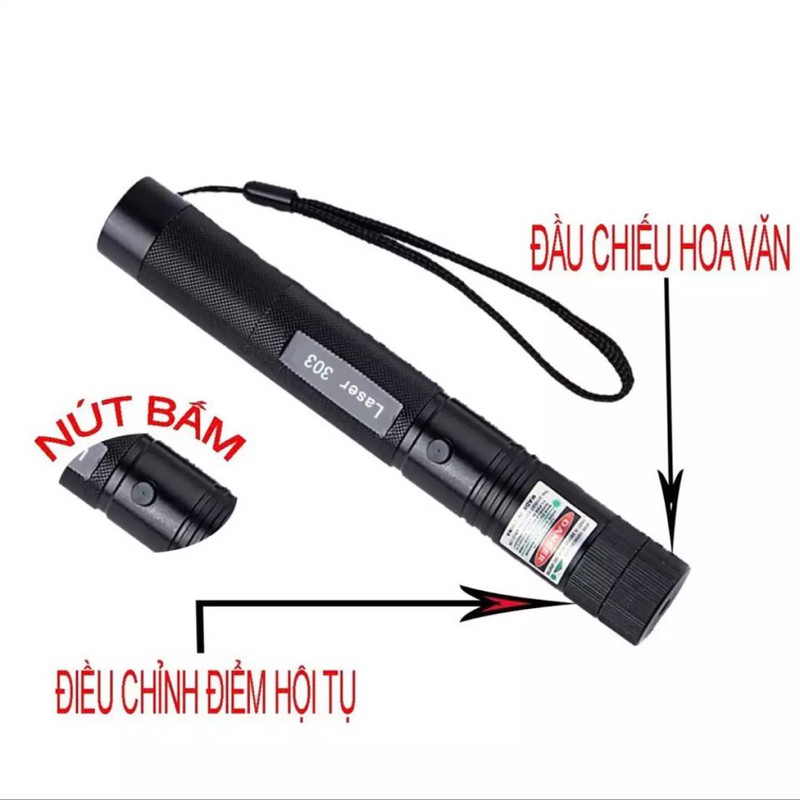 Đèn Laser - chiếu lazer - bút laze tia xanh chiếu xa 3km cực sáng công suất lớn có thể đốt cháy qua tặng sạc và pin khủng