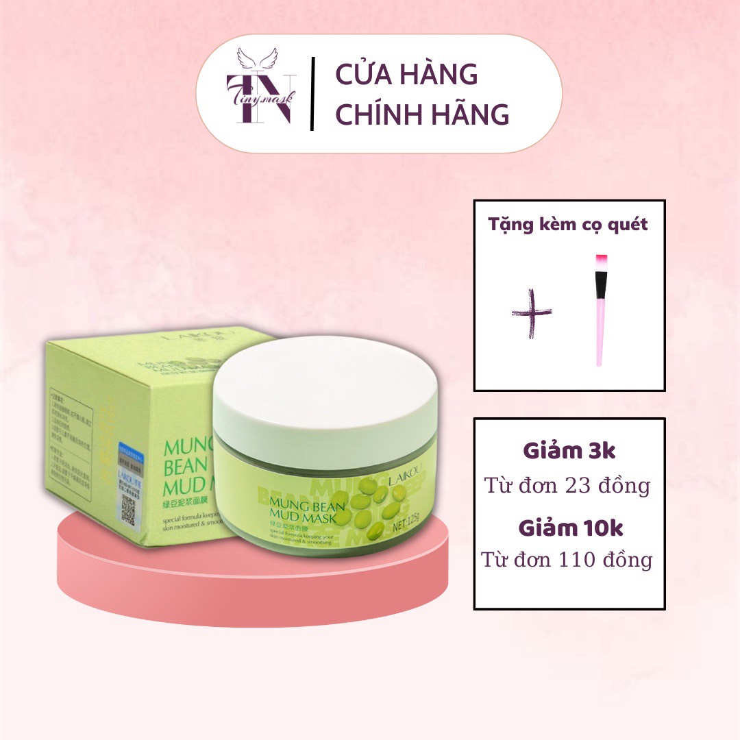 Mặt nạ bùn đậu xanh laikou - kiềm dầu, giảm mụn đầu đen