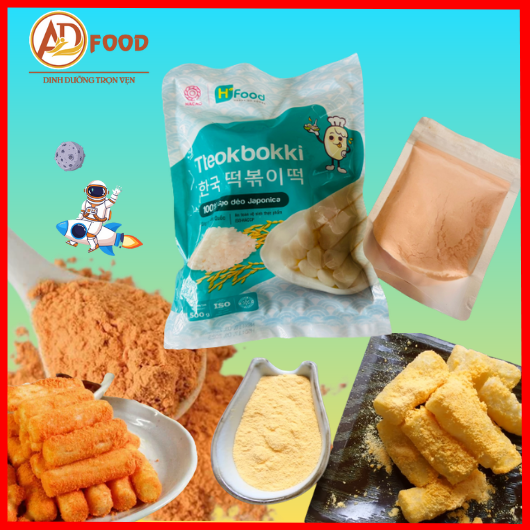 combo 500gr bánh Gạo Tteokbokki  kèm 100gr bột phô mai