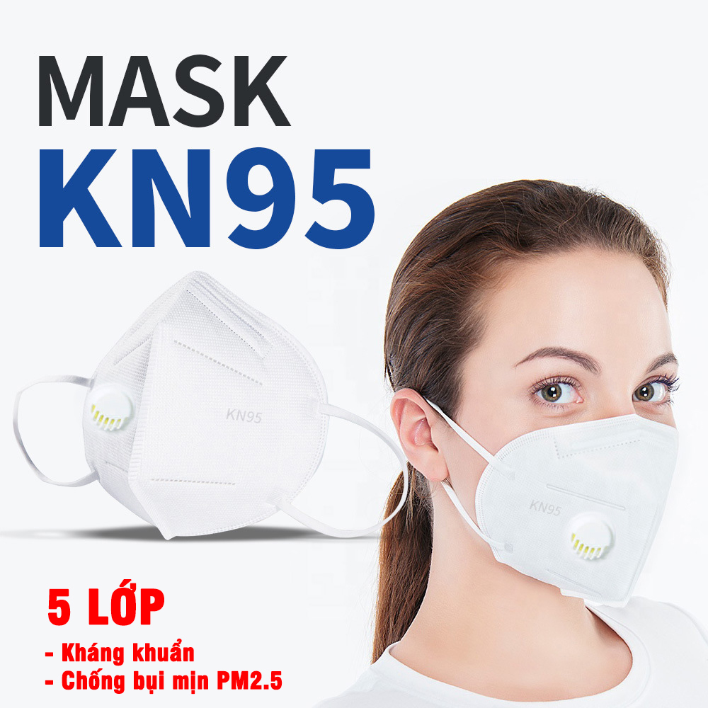 Khẩu trang 5 lớp N95 có van kháng khuẩn chống bụi mịn PM2.5