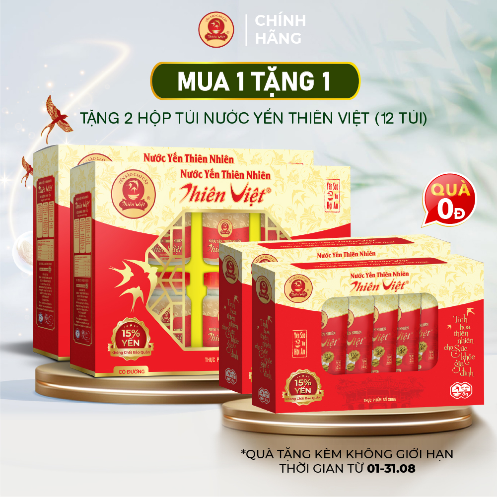 Combo 2 Lốc Nước Yến Thiên Việt hàm lượng yến 15% (12 hũ x 70ml)