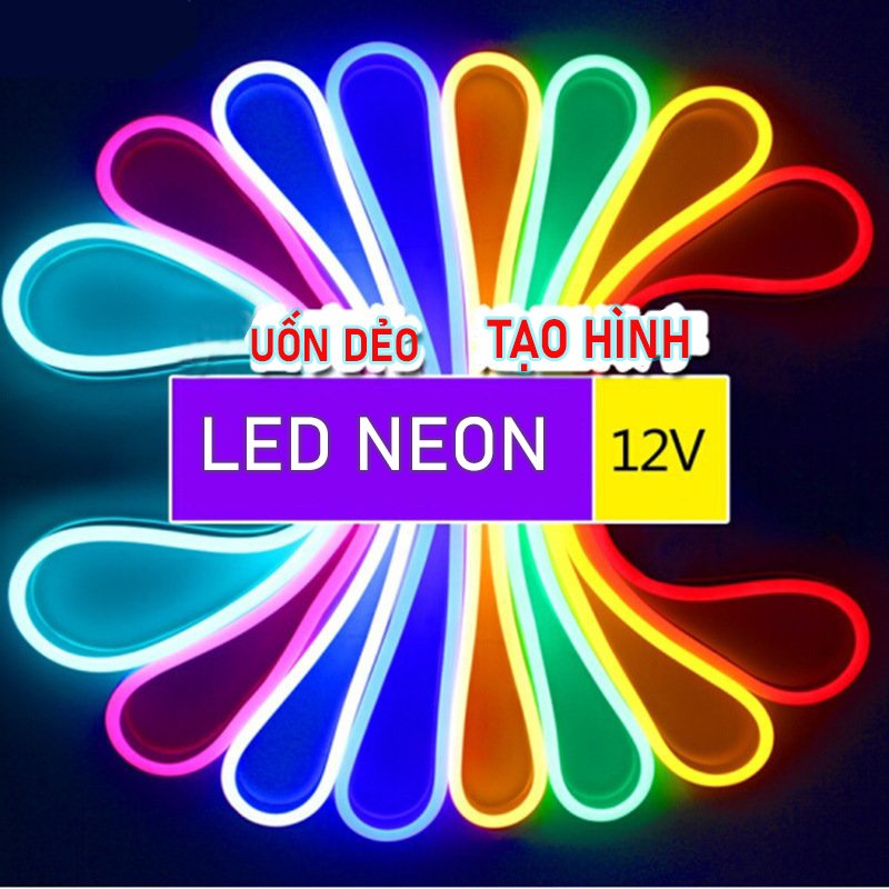 Cuộn led neon uốn dẻo dài 5m 12V đủ màu Cuộn led neon 5m 12V giá sỉ uốn chữ tạo logo