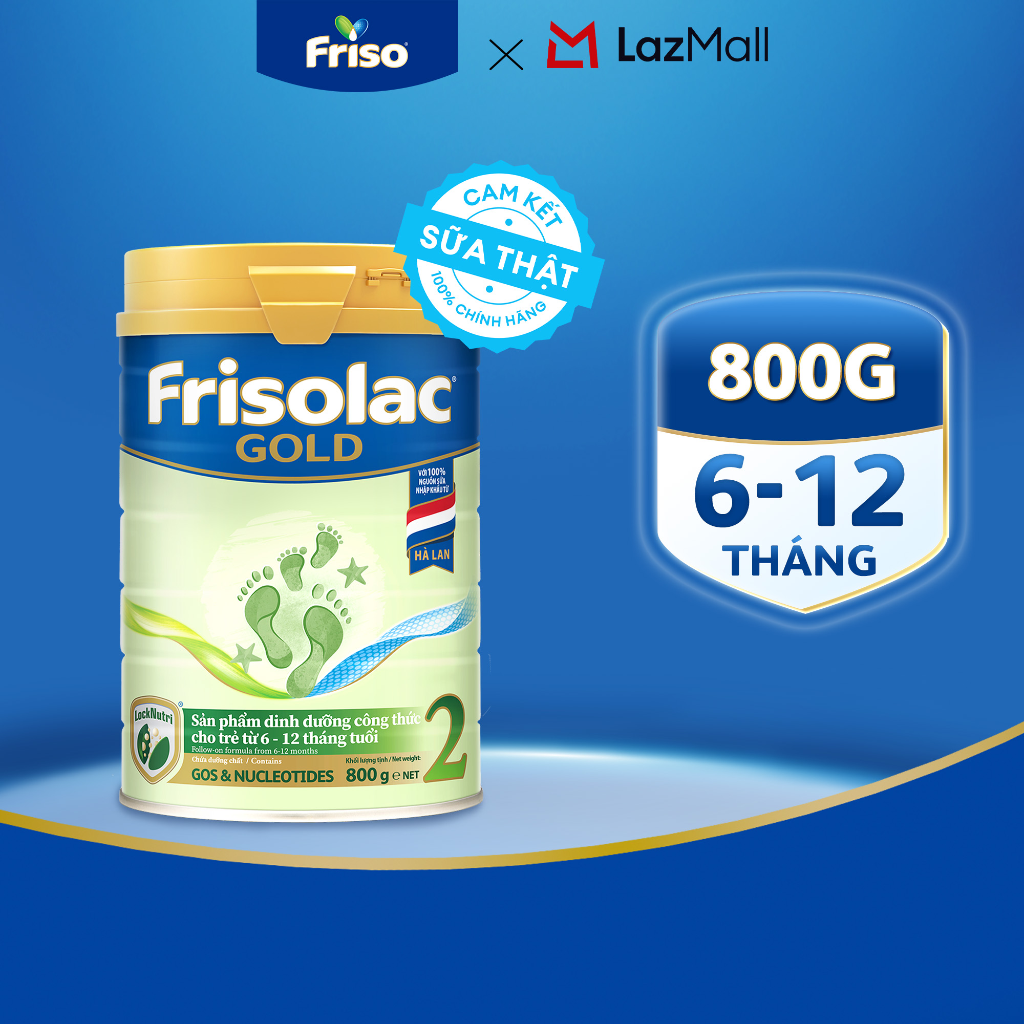 Sữa Bột Frisolac Gold 2 850G/800G cho bé 6-12 tháng tuổi