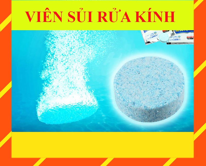 Combo 10 viên nén sủi rửa kính chuyên dụng cho xe ô tô - 1 viên pha 4 lít nước, viên rửa kính, nước rửa kính, viên sủi làm sạch