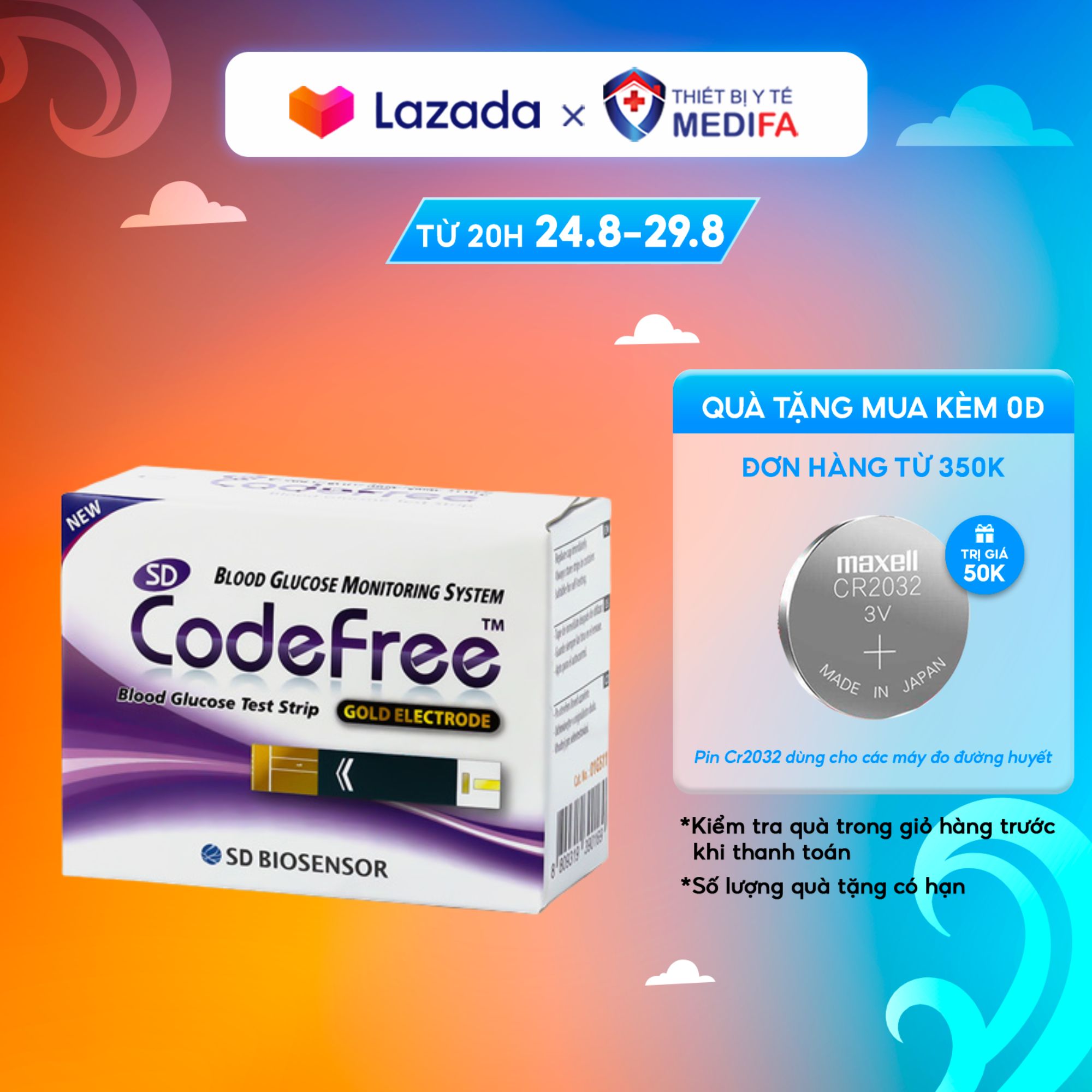 Hộp 50 Que Thử Đường Huyết SD Codefree (SD Code free) - Que Thử Tiểu Đường Hàn Quốc