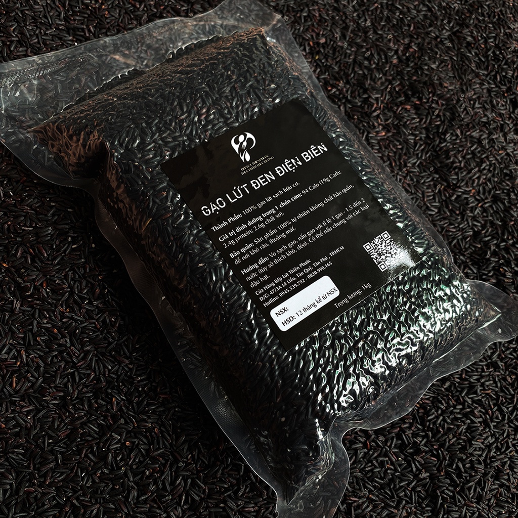 Gạo lứt đen Điện Biên 1kg, gạo lứt dẻo Điện Biên giảm cân, ăn kiêng, tập gym
