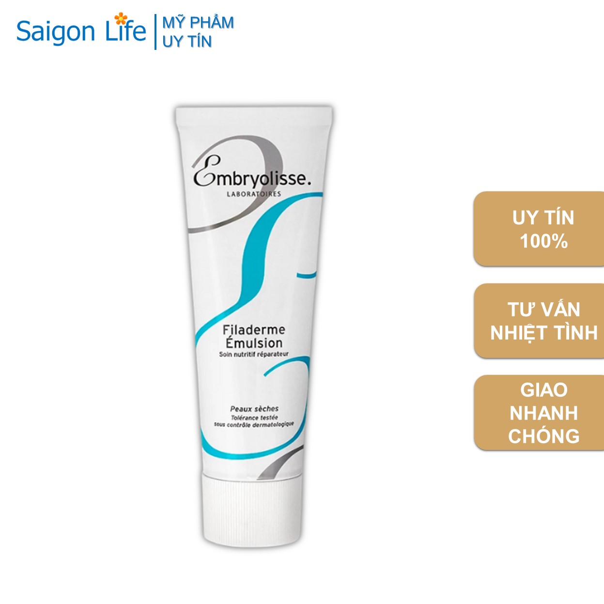 Kem dưỡng ẩm, nuôi dưỡng săn chắc da toàn diện embryolisse filaderme emulsion 75ml - xanh lá