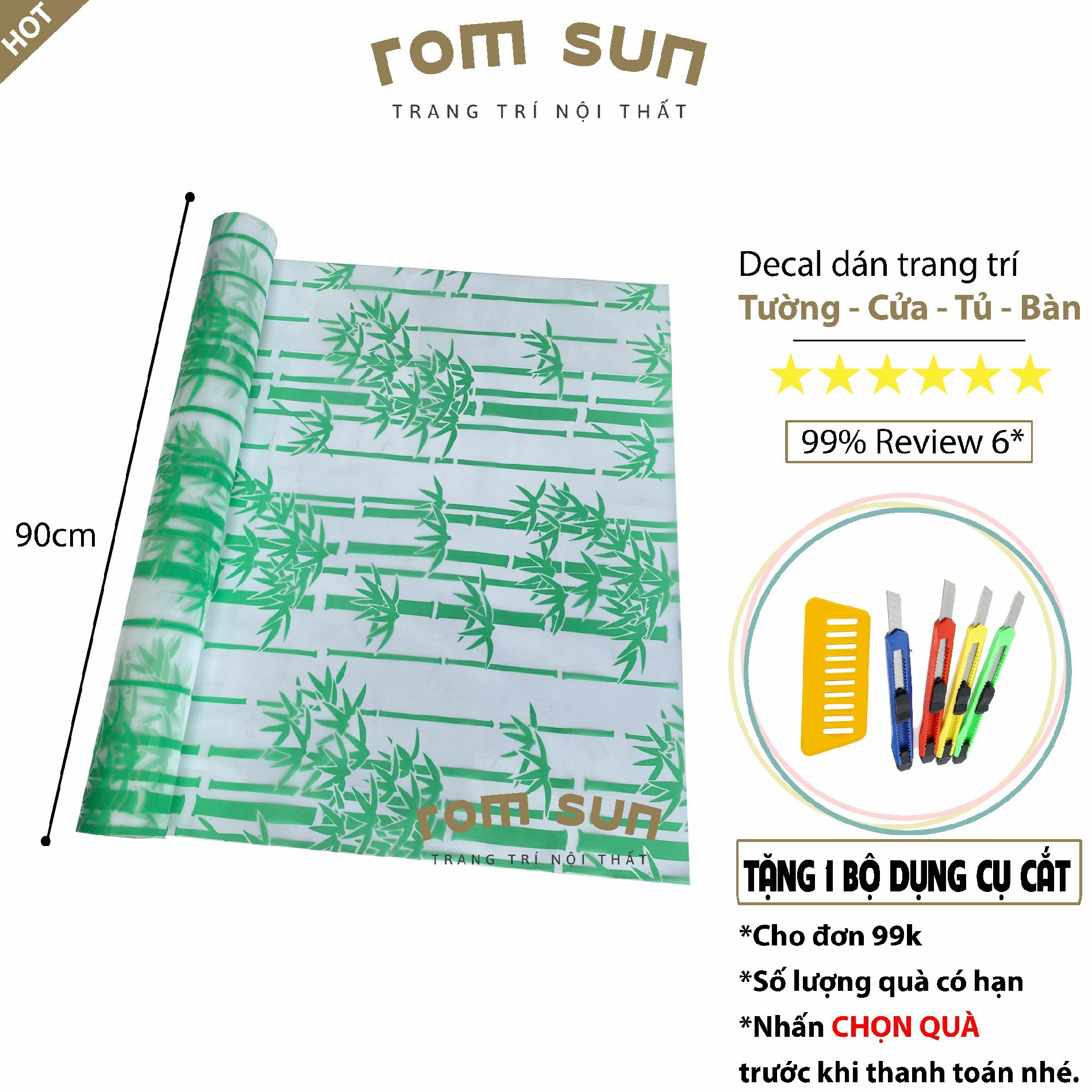 Decal dán kính mờ phòng tắm cửa kính - Giấy decan dán kính chống nhìn trộm phòng ngủ họa tiết trúc xanh E9535