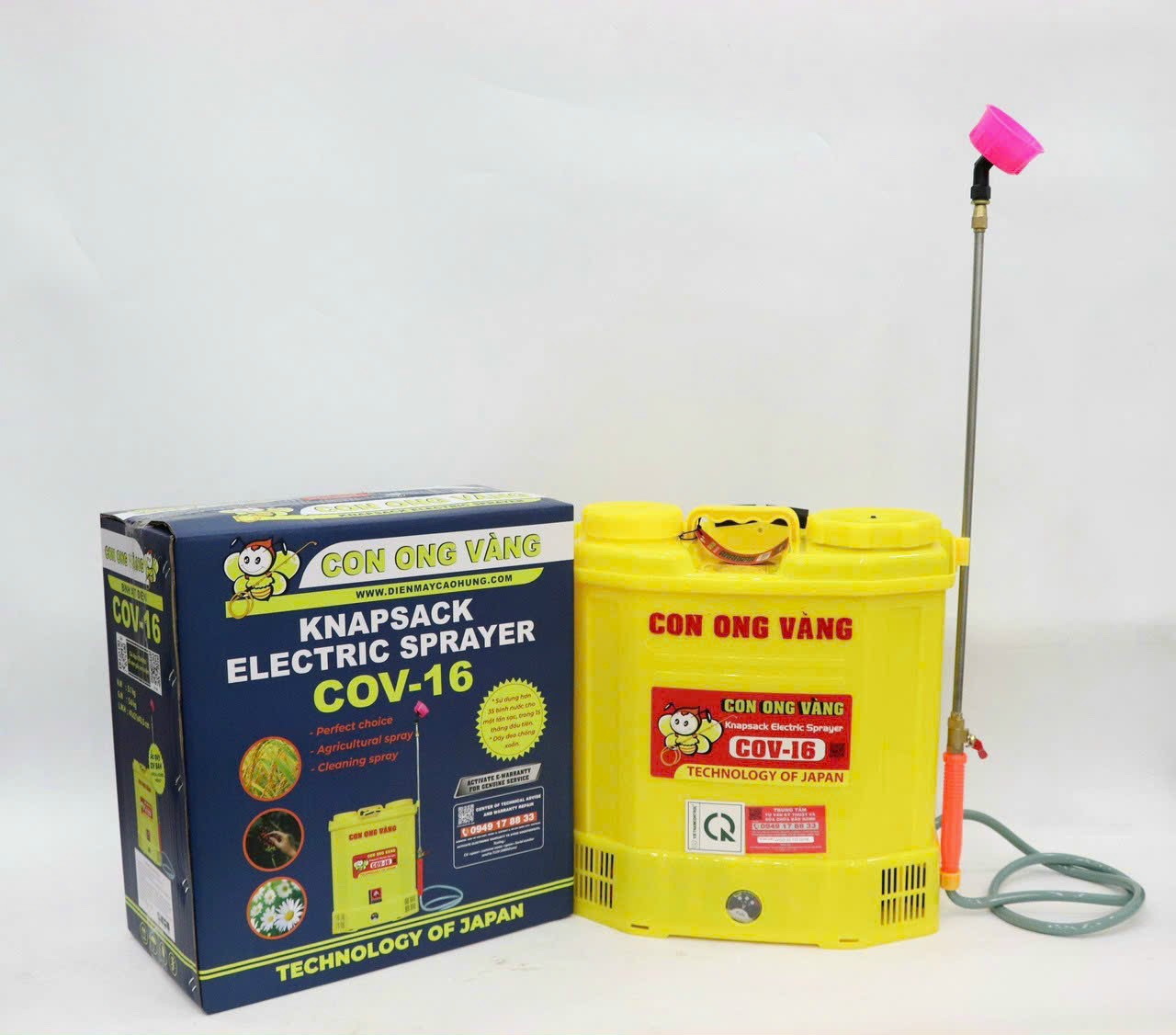Bình xịt điện con ong vàng 16l phun tưới cây đa năng
