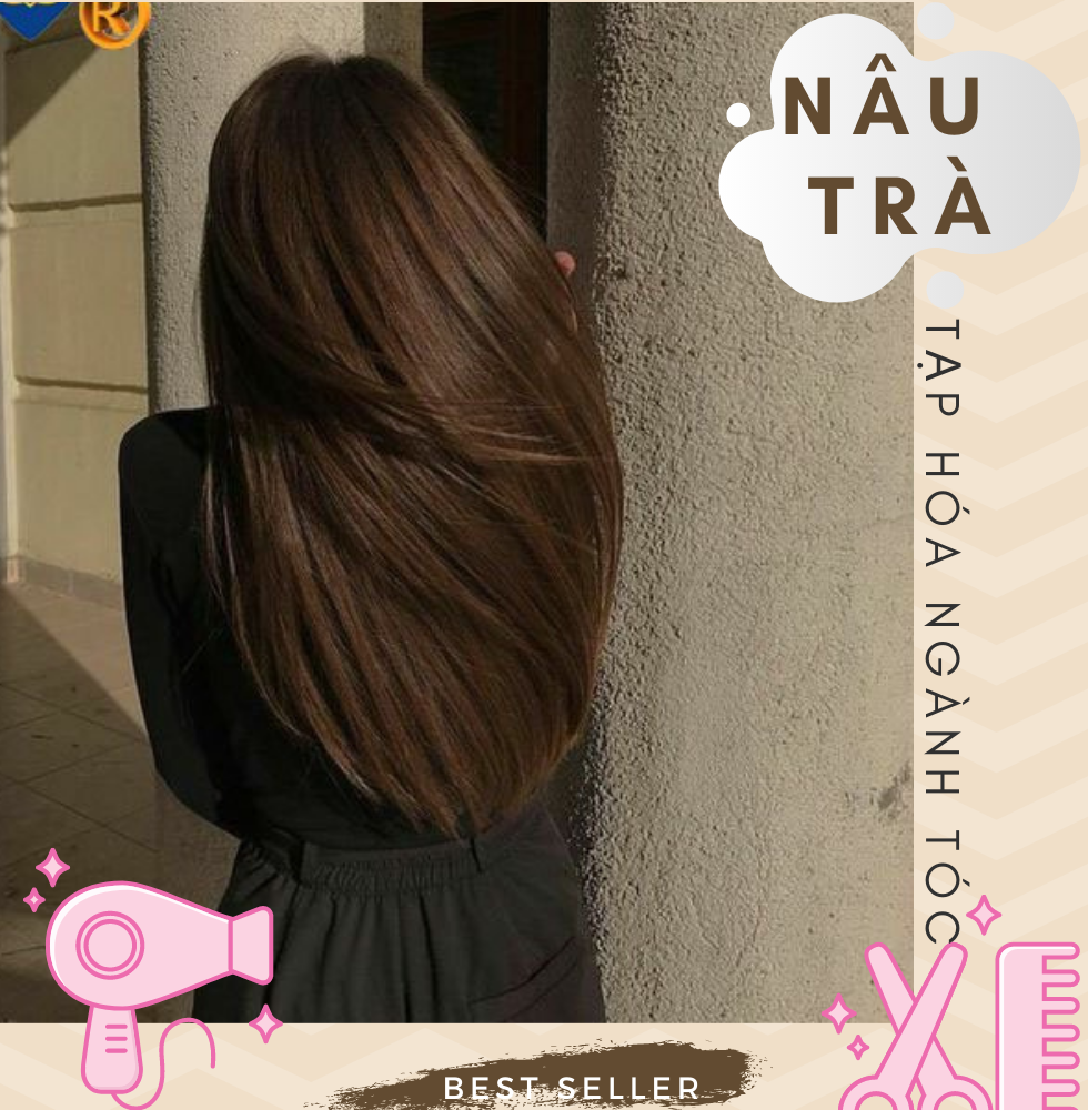 Thuốc nhuộm tóc màu Nâu Trà (kèm oxi và găng tay)