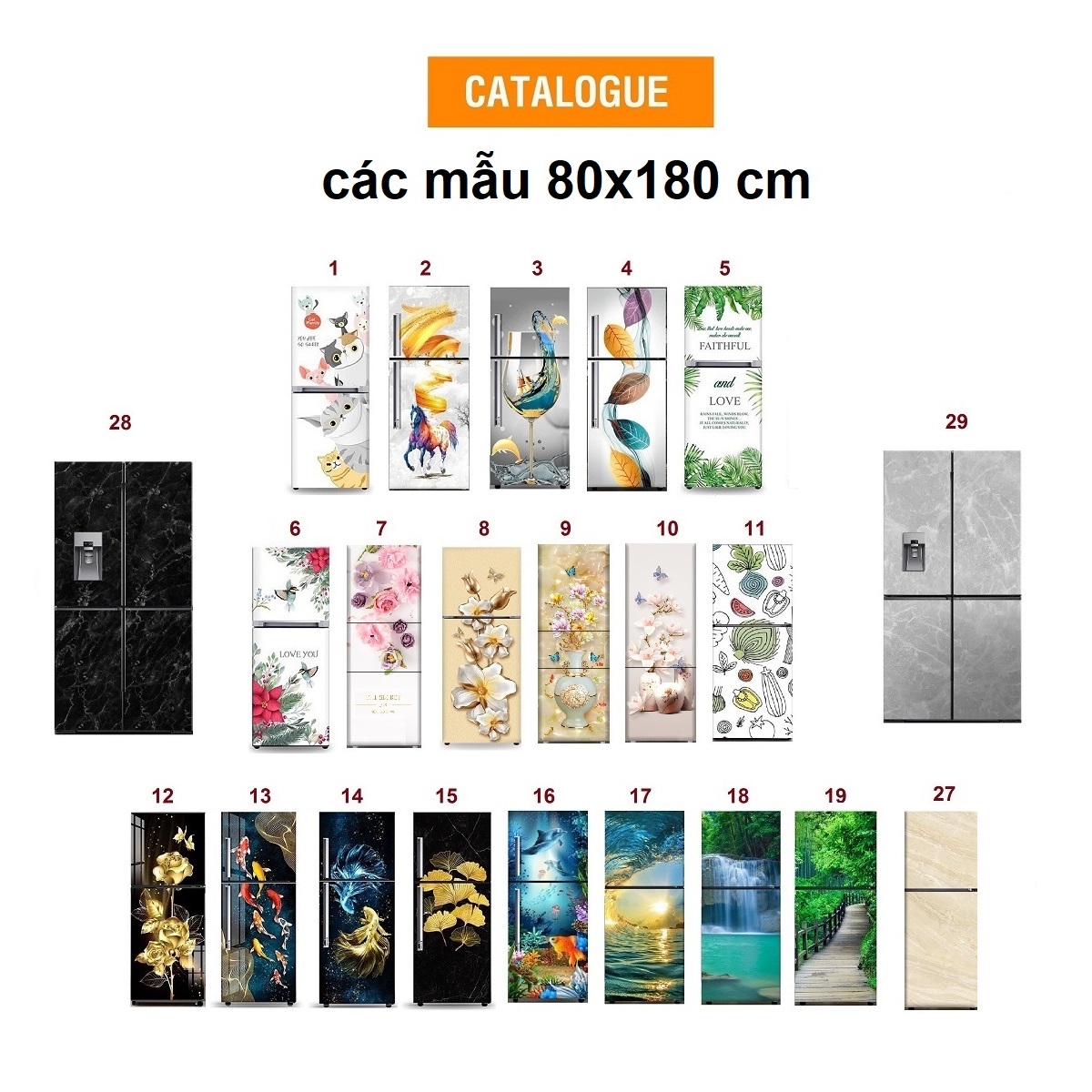 [HCM] Miếng dán tủ lạnh 80x180 cm - THUTHAODECOR