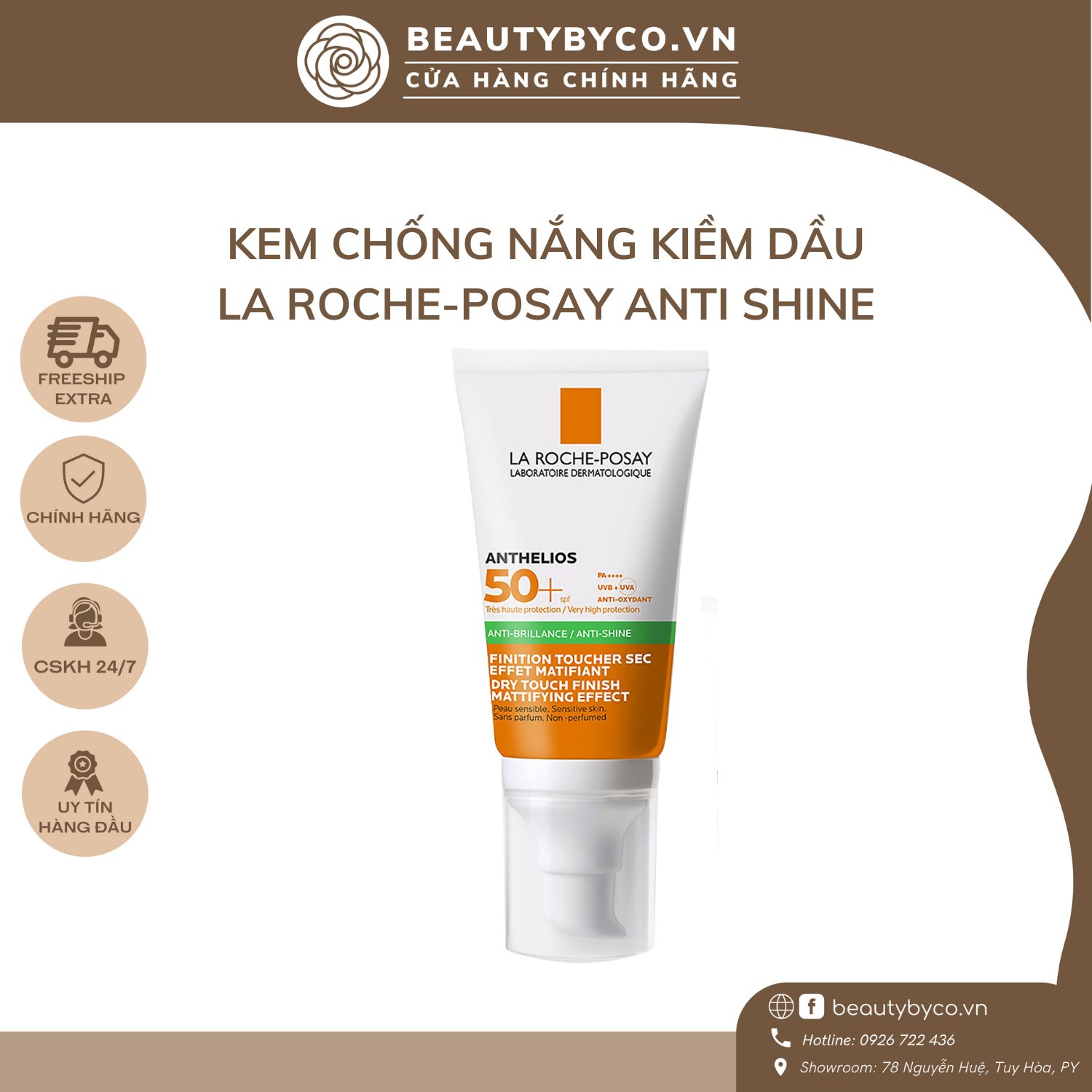Kem chống nắng Laroche posay da dầu/ Laroche posay xanh lá dành cho da dầu mụn Anthelios Anti-Shine