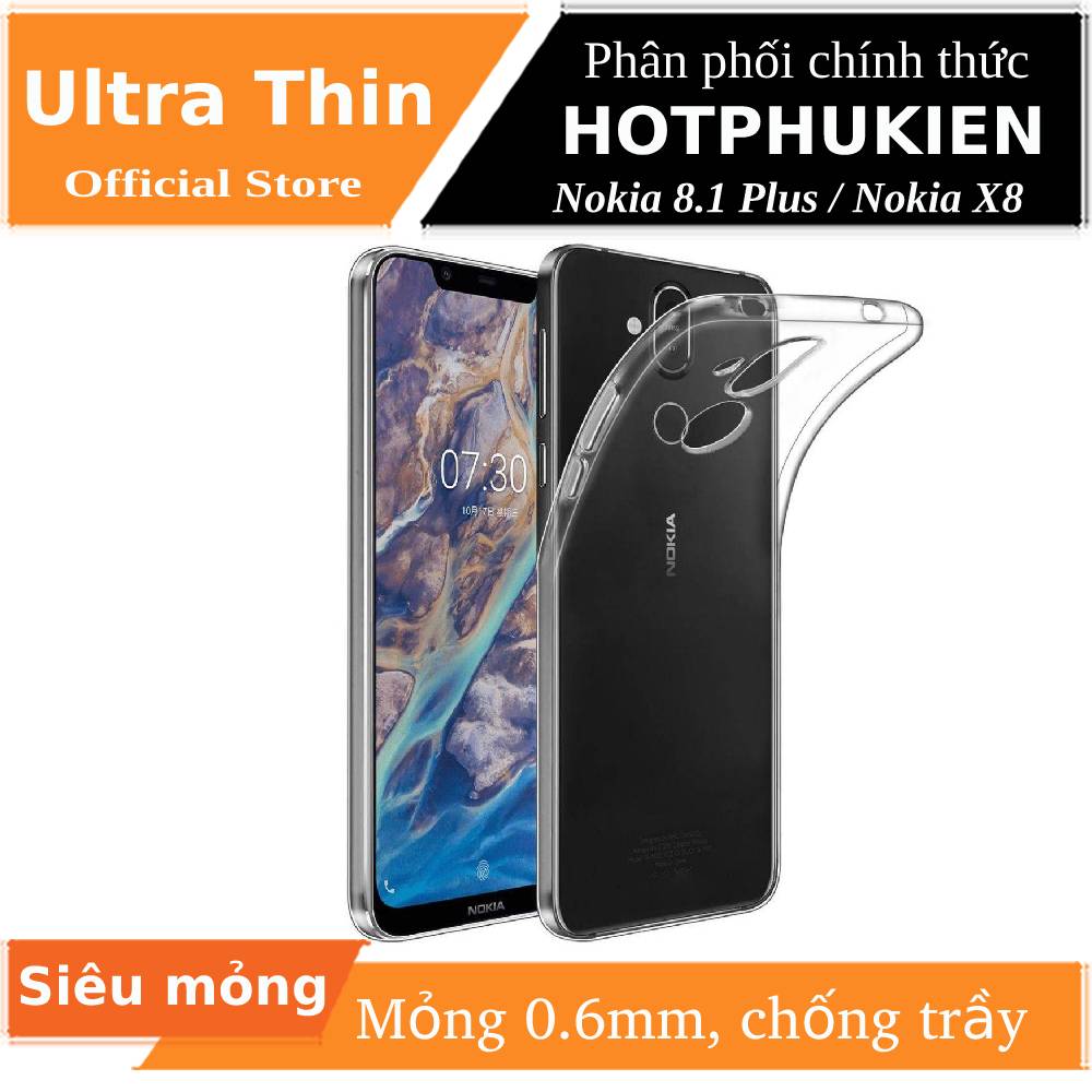 Ốp lưng dẻo cho Nokia 8.1 Plus / Nokia X8 hiệu Ultra Thin - phân phối bởi HotPhuKien