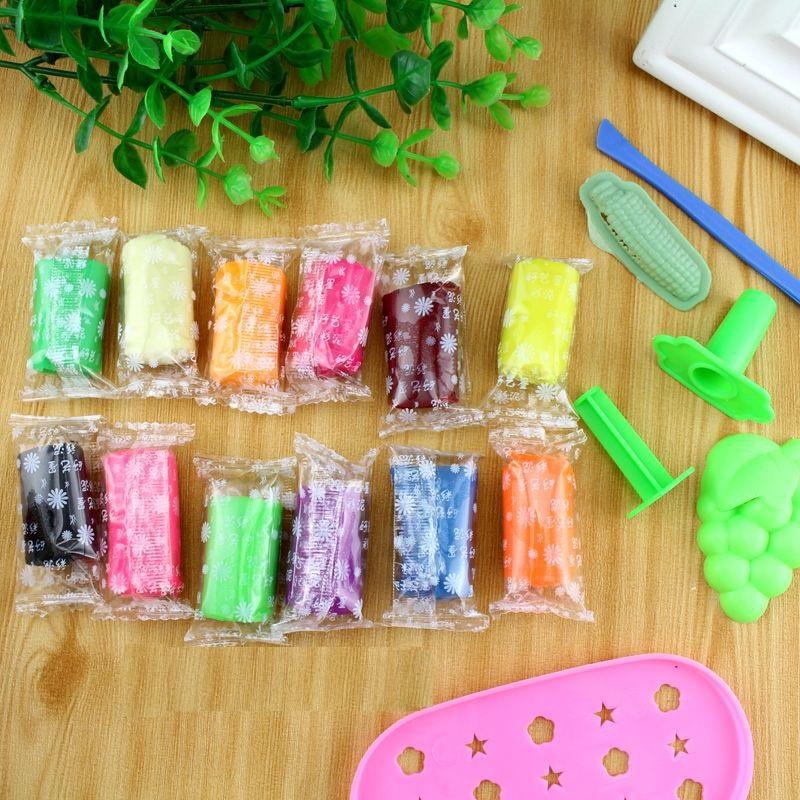 Đồ chơi đất sét 12 màu có khuôn bỏ hộp tiện dụng an toàn cho bé
