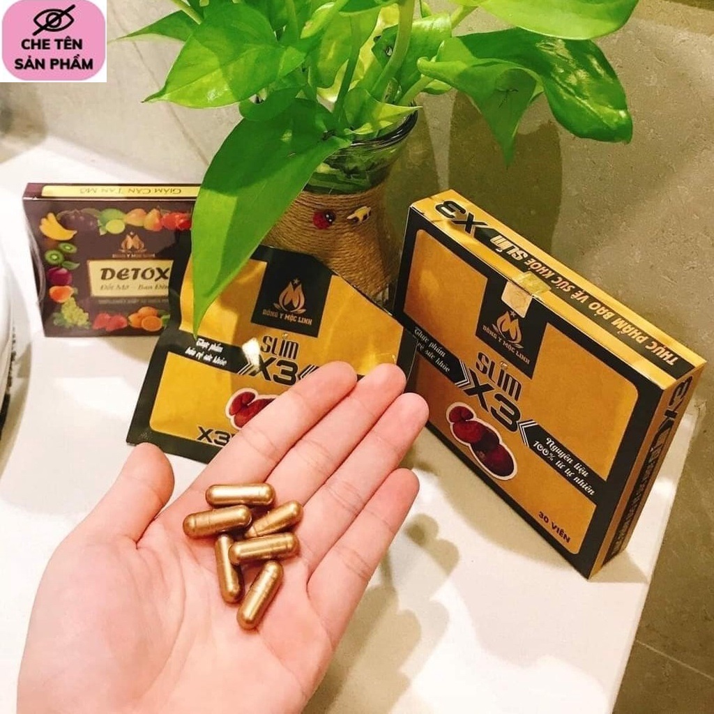 Giảm cân x3 đông y mộc linh + 30 viên detox