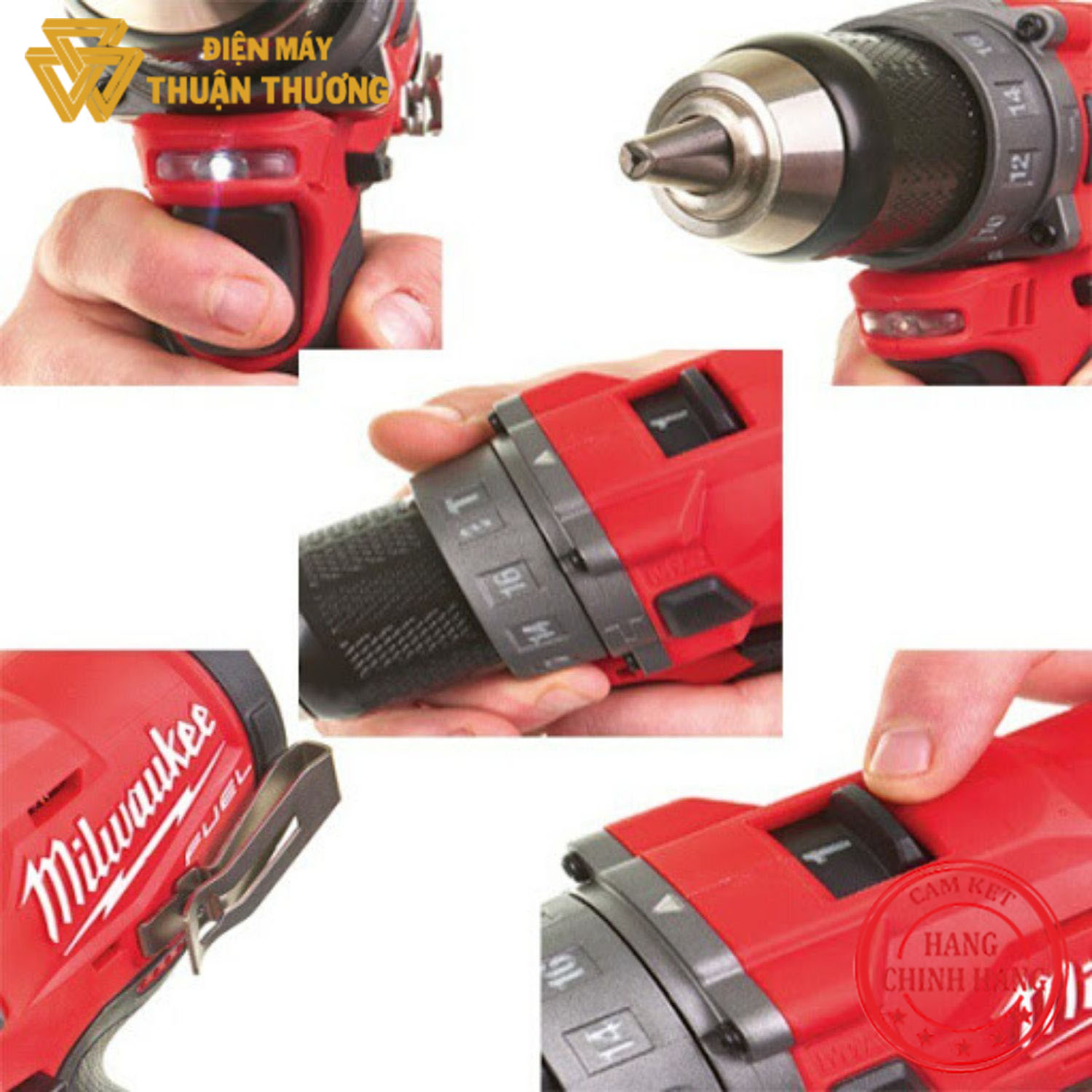 Bộ máy khoan búa động lực pin 12v milwaukee m12 fpd-402c