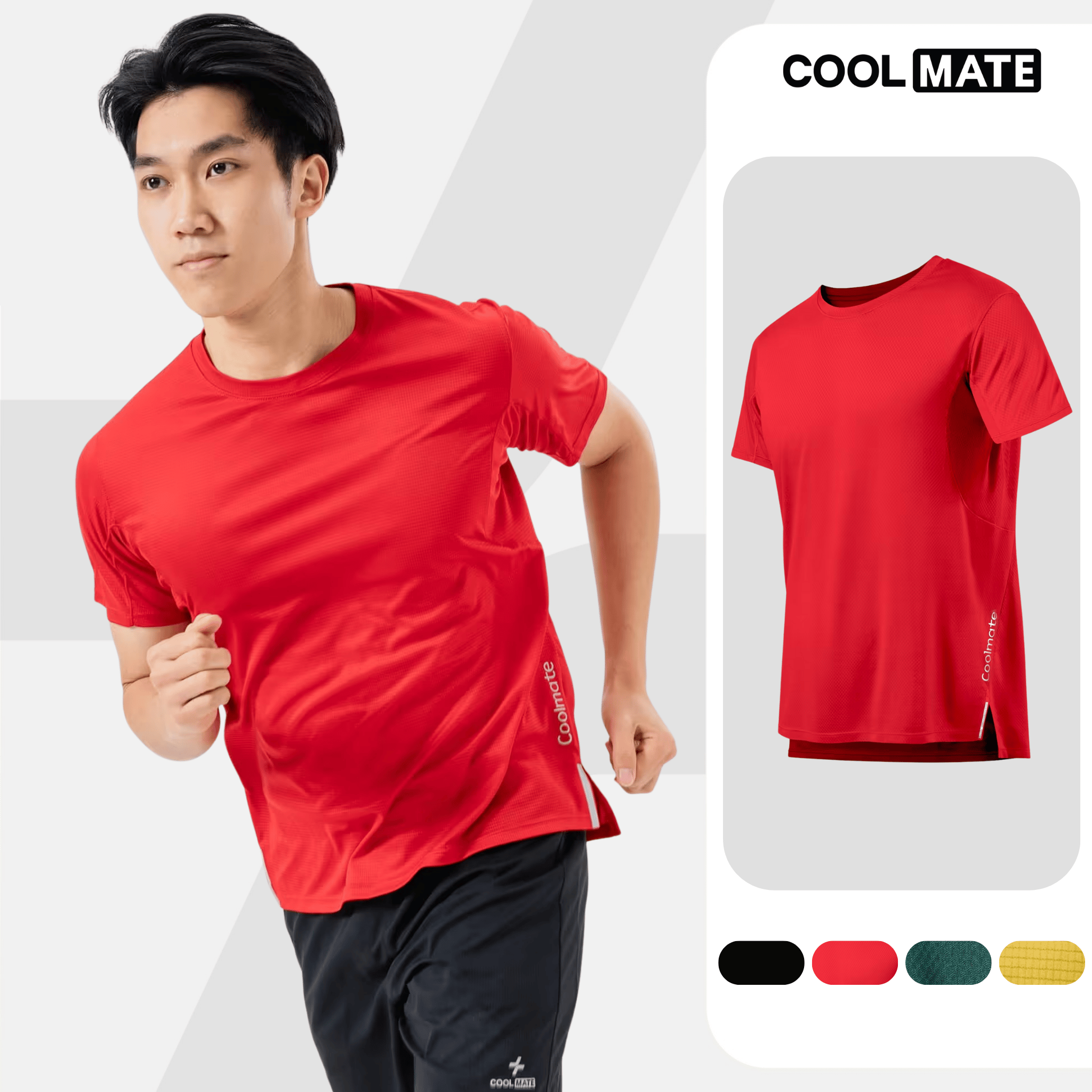 [MUA 3 GIẢM 12%]Áo thun nam thể thao chạy bộ Essentials Fast  Free Run II siêu nhe, nhanh khô, giảm ma sát - Coolmate