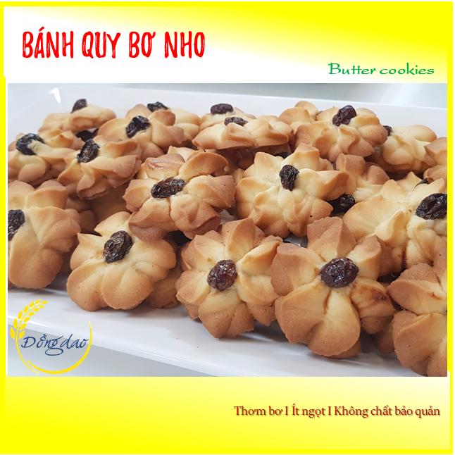 Bánh quy bơ nho chuẩn vị, bánh nhà làm ít ngọt/ Butter cookies