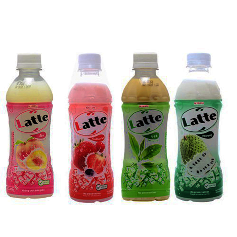 1 Thùng 4 VỊ Sữa Latte Kirin +Đào Sữa +Mãng Cầu Sữa +Dâu Sữa +Trà Sữa /24 Chai*440ml