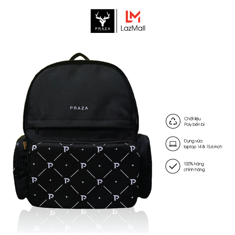 Balo local brand họa tiết monogram praza cao cấp - bl202