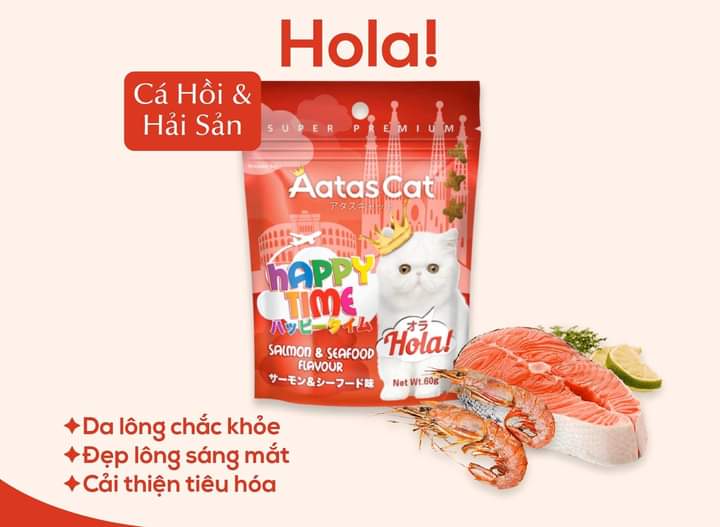 Bánh thưởng dinh dưỡng cho mèo AatasCat Happy Time 60g