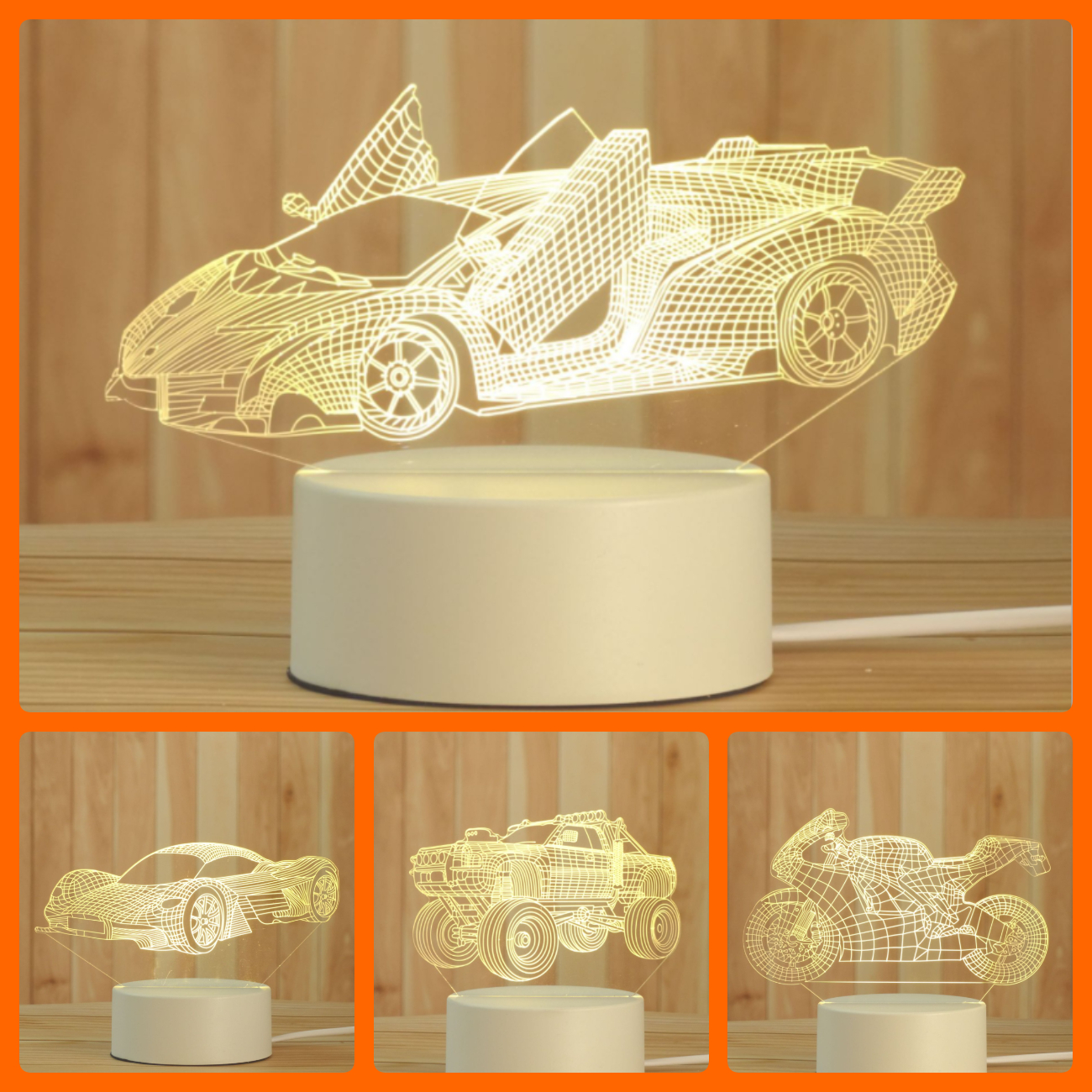 Đèn trang trí hình Siêu Xe 3d đẹp độc, quà tặng bạn ý nghĩa