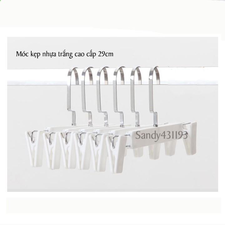 Bộ 10 móc kẹp nhựa trắng 29cm