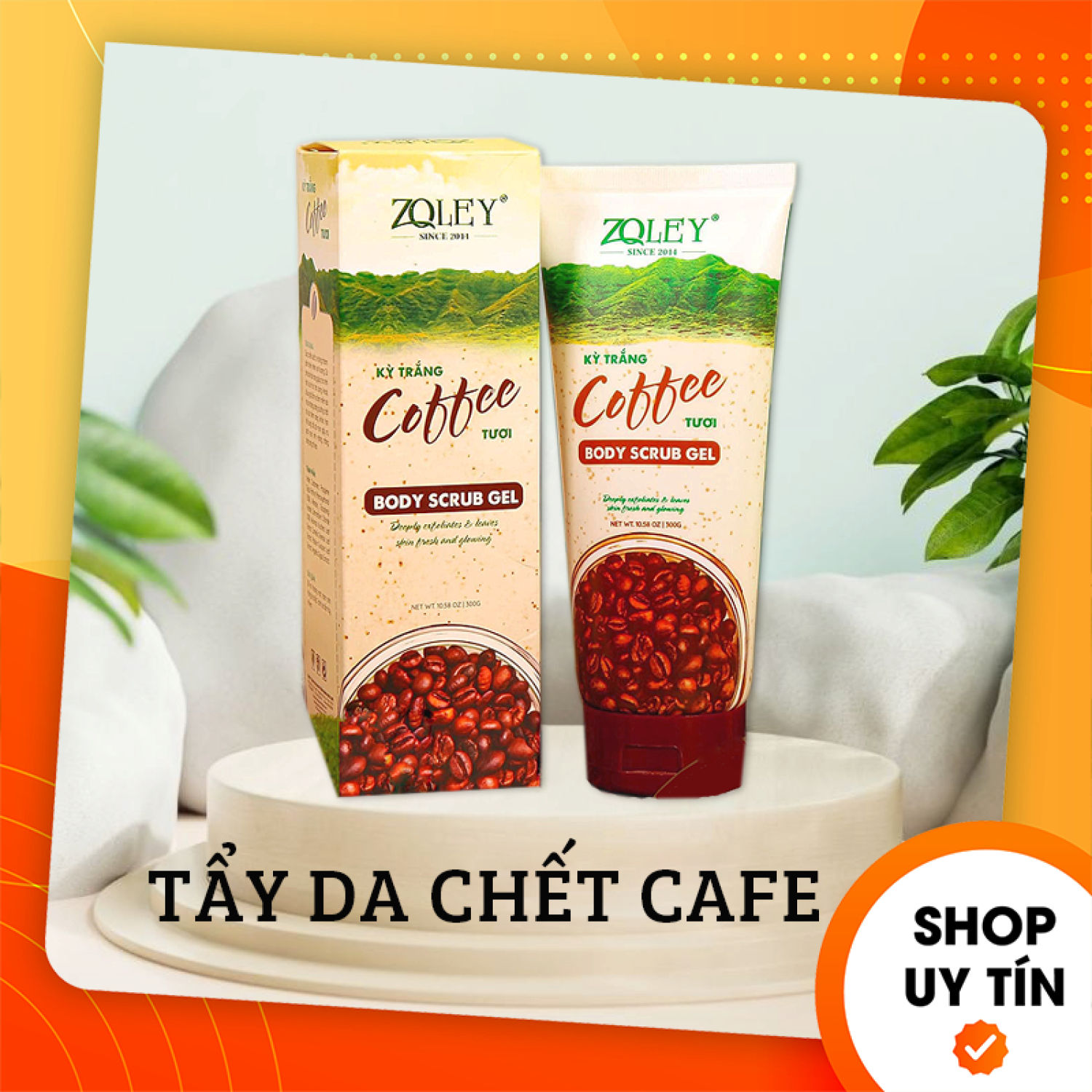 Tẩy tế bào chết cà phê zoley giá sỉ - kỳ trắng body coffee tươi