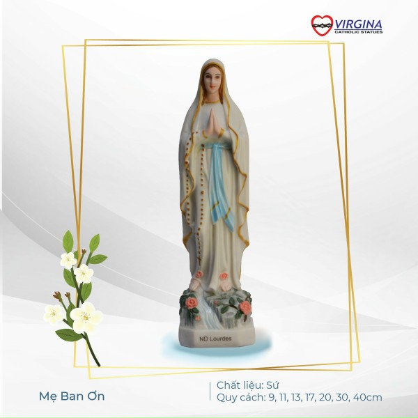 Tượng sứ - Đức Mẹ Lộ Đức 17cm