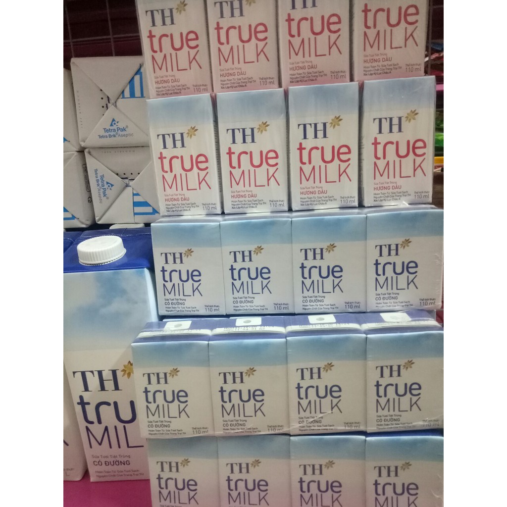 Sữa TH True Milk vỉ 4hx110ml/4hx180ml