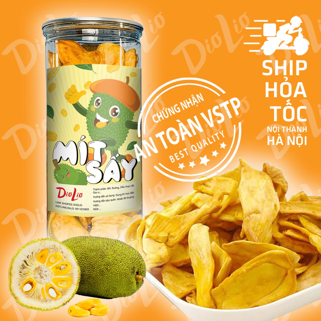 Mít sấy khô Diolio hộp 230gr, mít thái sấy nguyên cánh ngon loại 1