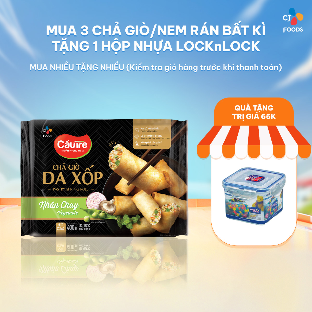 [HCM & HN] Chả giò da xốp Cầu Tre nhân Chay 400g