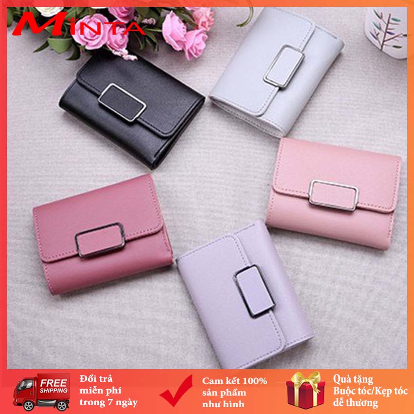 [CÓ VIDEO+ẢNH THẬT] Ví Nữ Mini, Ví Nữ Ngắn Cầm Tay Dễ Thương Giá Rẻ Phong Cách Hàn Quốc - Minta