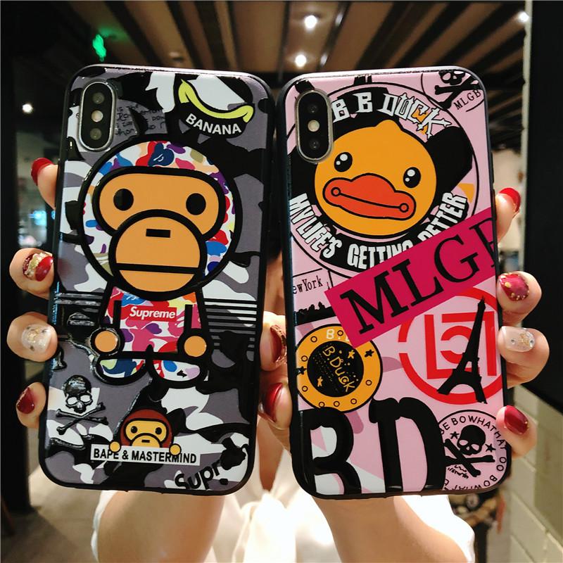 ỐP IPHONE - ỐP KHỈ VỊT CUTE SIÊU COOL CHỔNG BẨN - VIỀN NHỰA DẺO DÀNH CHO IPHONE 6 6S 6PLUS 6SPLUS 7 8 7PLUS 8PLUS X XS